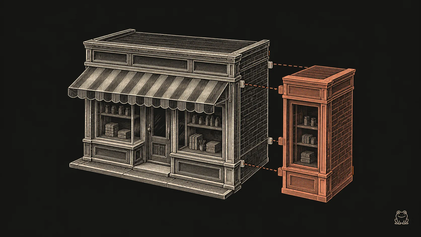 An engraved storefront receives a precisely fitted terracotta extension while retaining its original foundation